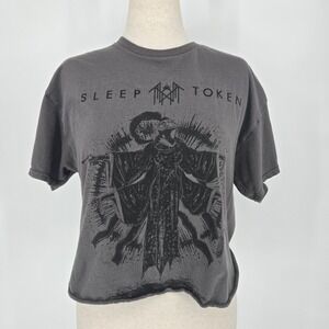 Sleep Token Reaper Angel Shirt Large Gray Cropped Band Tee Take Me Back To Eden